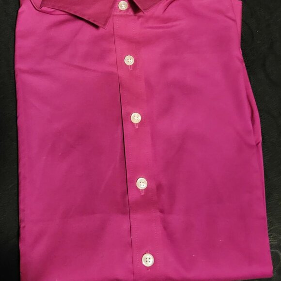 "LAND'S  END" WOMEN PINPOINT OXFORD FUSHCIA SHIRT - SIZE 8 - [NWOT] - Picture 7 of 9
